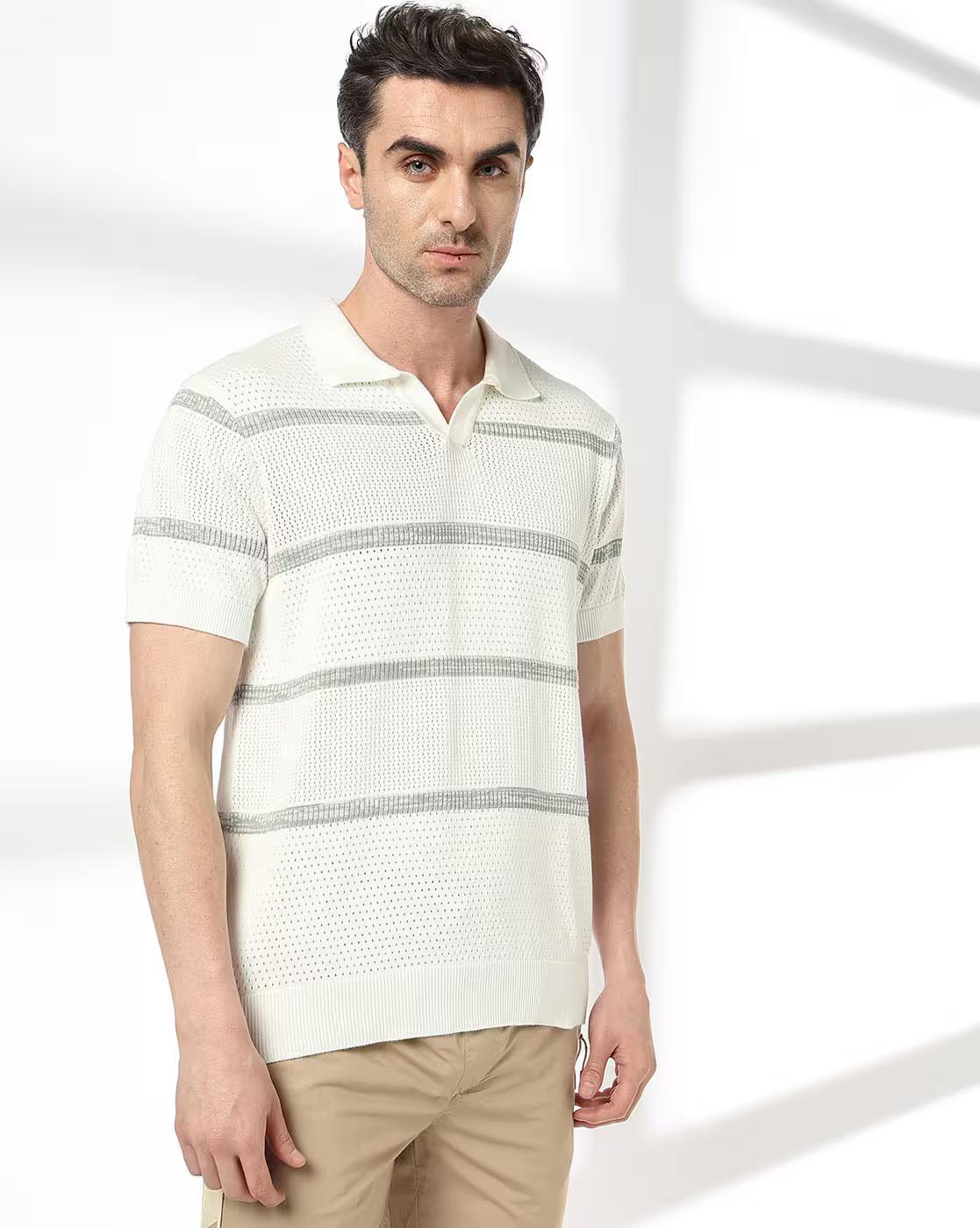 MULTI STRUCTURE STRIPE JHONY C, WHITE, L