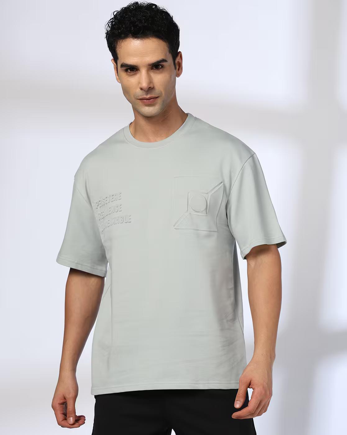 EMBOSSED SQUARE SHAPE HS T, LT GREY
