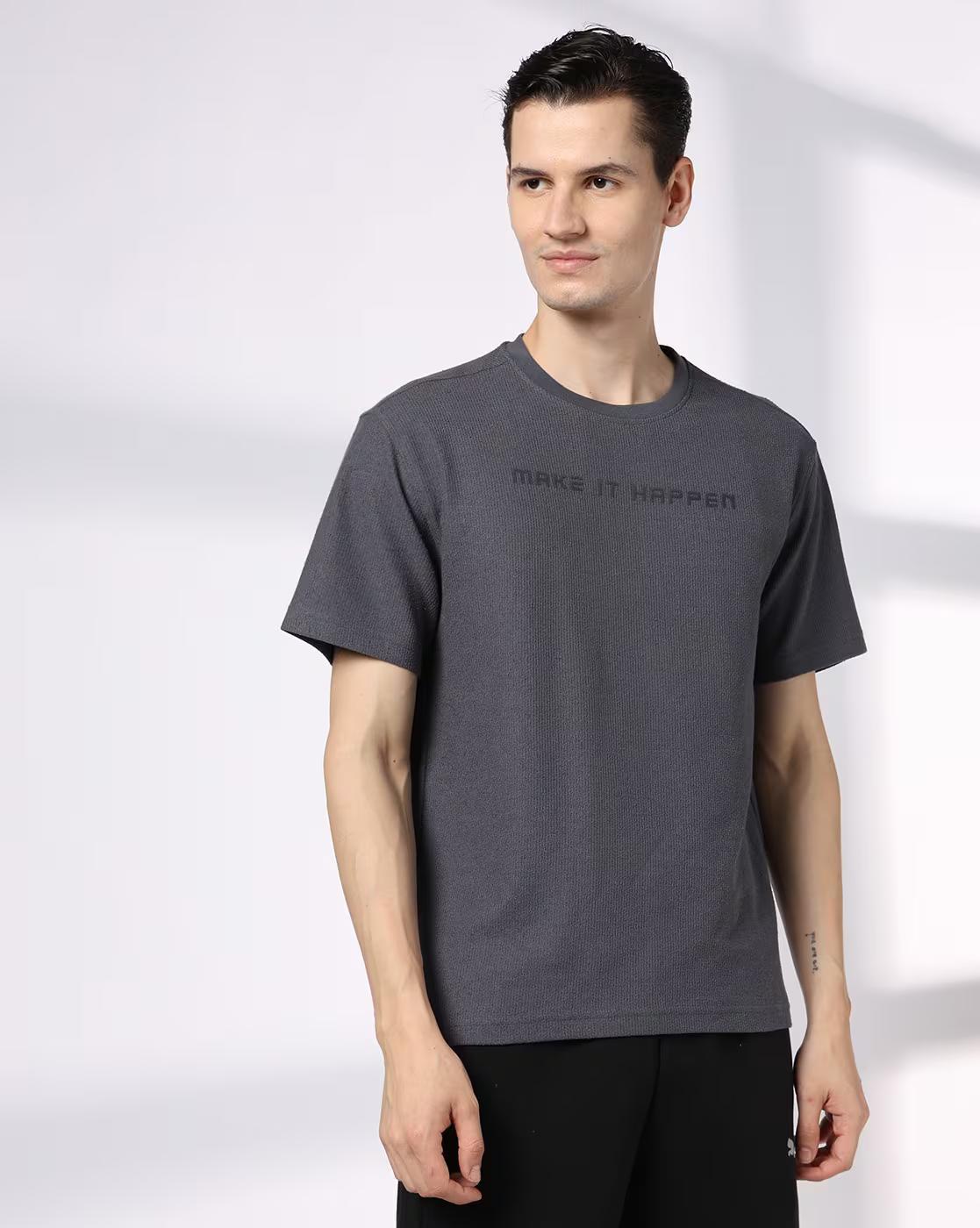 HIGHLY TEXTURED BOXY FSN BSC TE, GREY, L