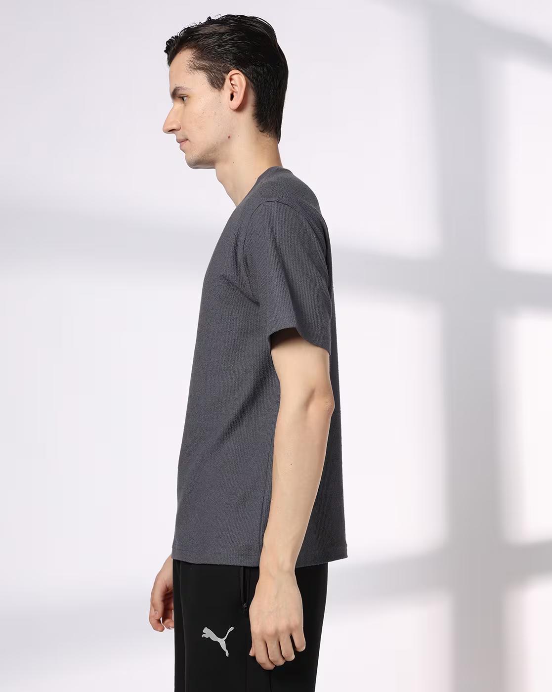 HIGHLY TEXTURED BOXY FSN BSC TE, GREY, L