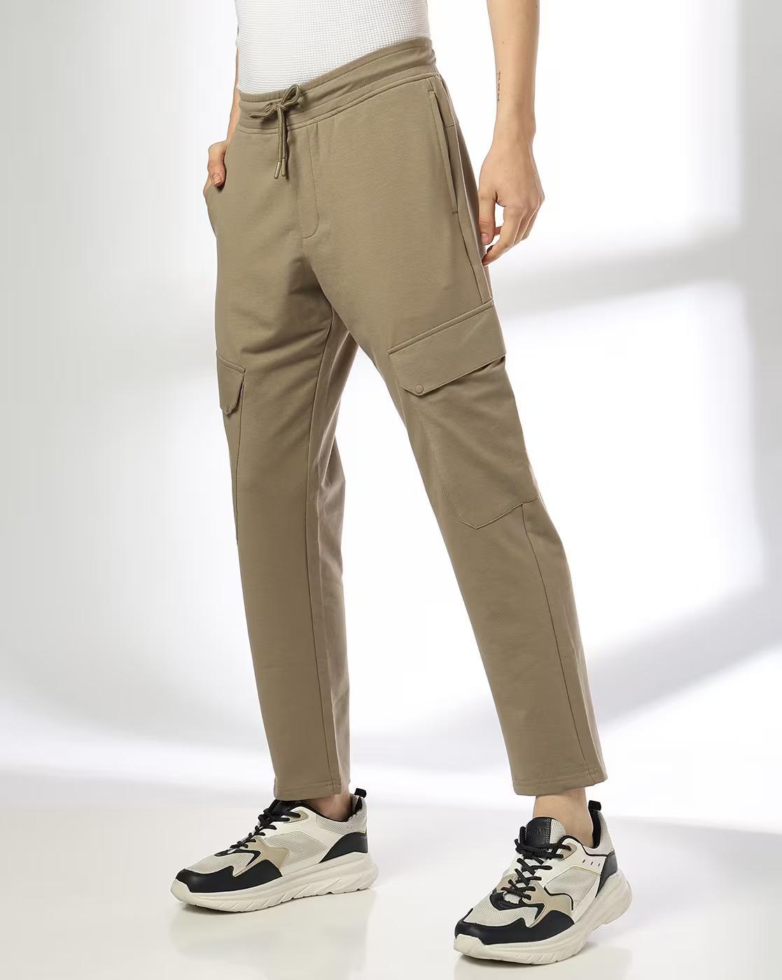 TILTED CARGO POCKET TRACKPANT, BEIGE, M