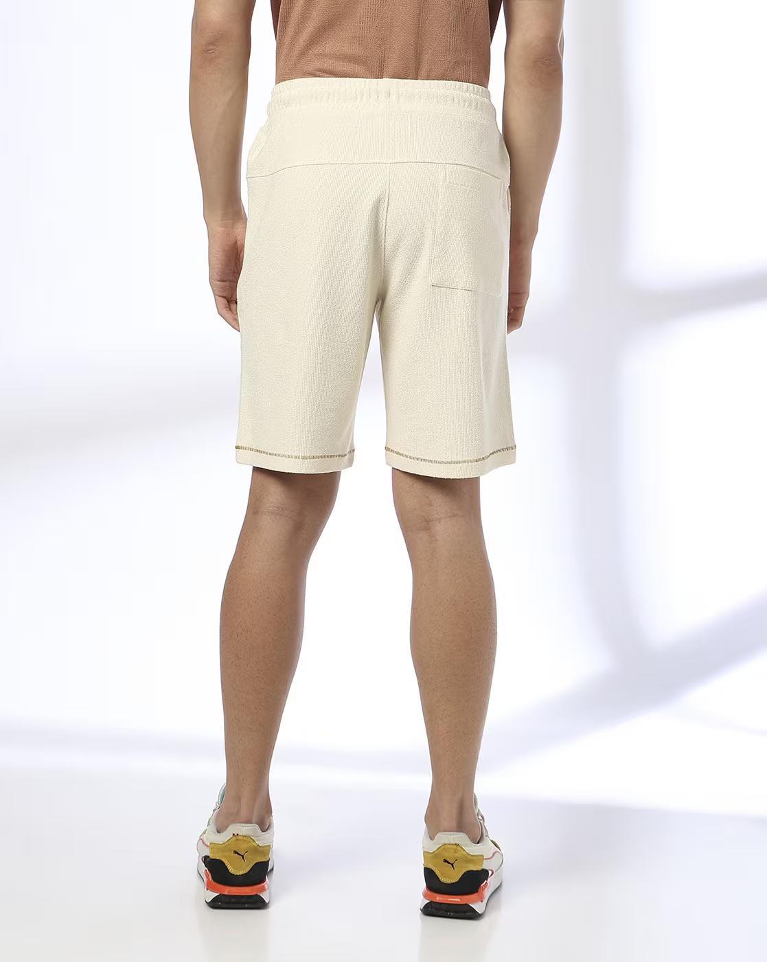 EMBROIDERED SHORTS, BEIGE, M