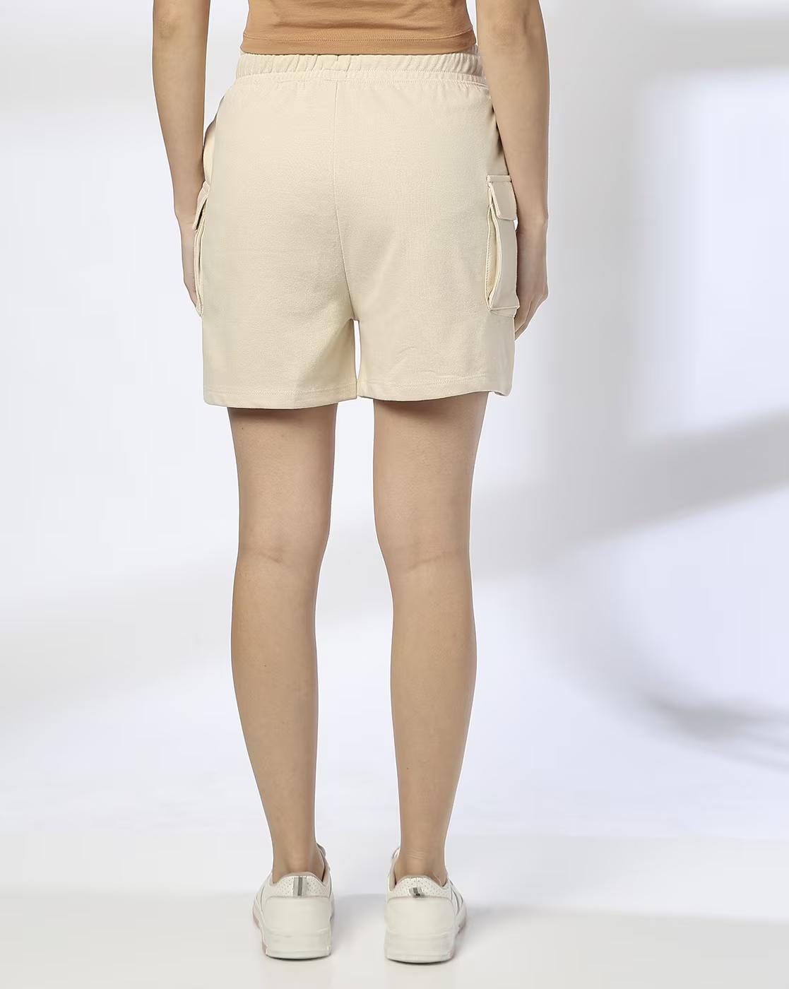 SOLID CARGO SHORTS, BEIGE, M