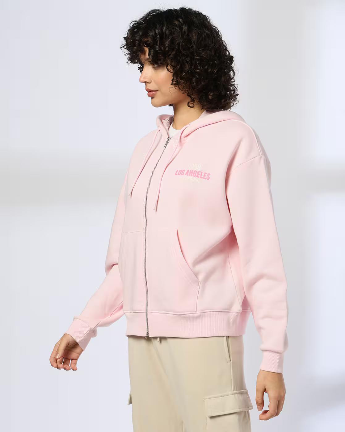 OVERSIZED ZIPTHROUGH GRAPHI, LT. PINK, L