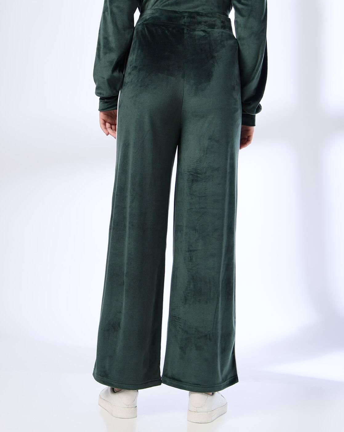 VELOUR STRAIGHT WITH PIPING, GREEN, XXL