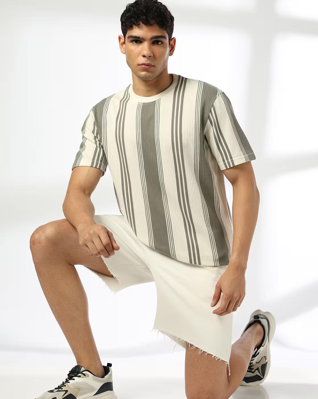 WIDE REPEAT VERTI STRIPES ULT, GREEN, L