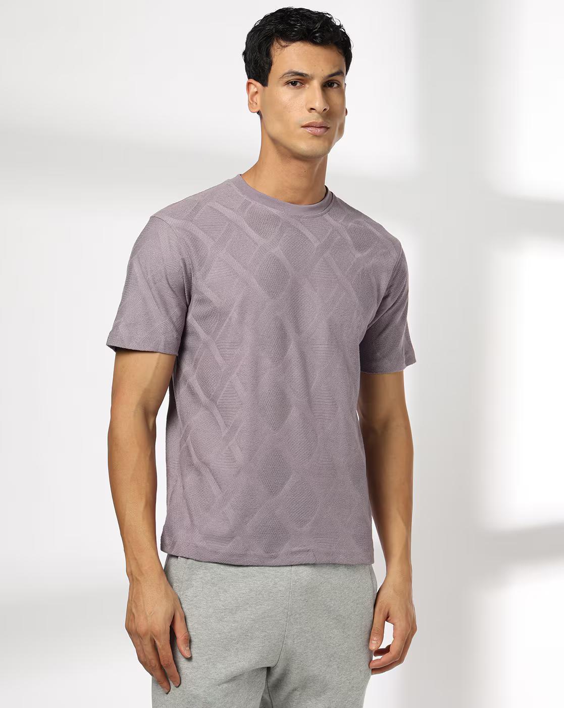 CROSSROADS PATTERN BOXY F, LAVENDER, XXL