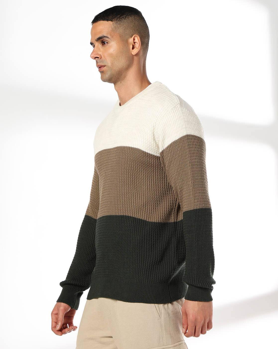 COLOR BLOCK JACQUARD STRUCTURE, WHITE, M
