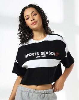 BOXY CROP TOP, JET BLACK, M