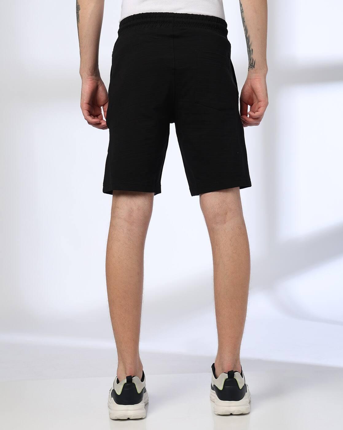 CRUSHED LYCRA SHORTS, JET BLACK, XXL