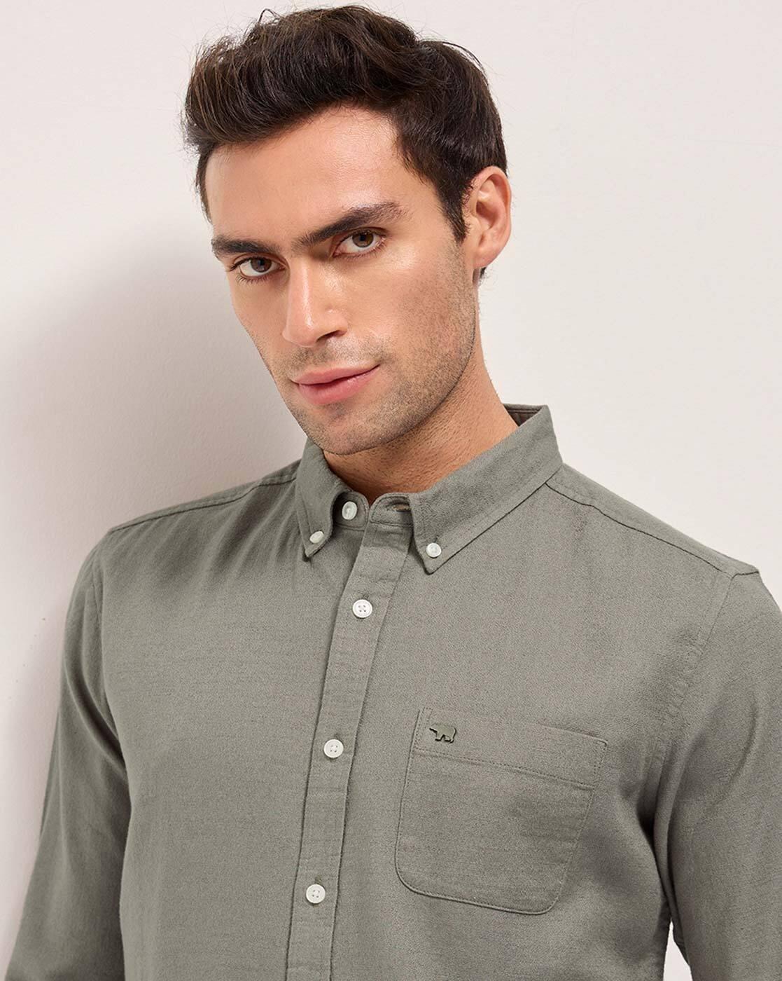 Men's Solid Cotton Linen Slim, GREEN, M