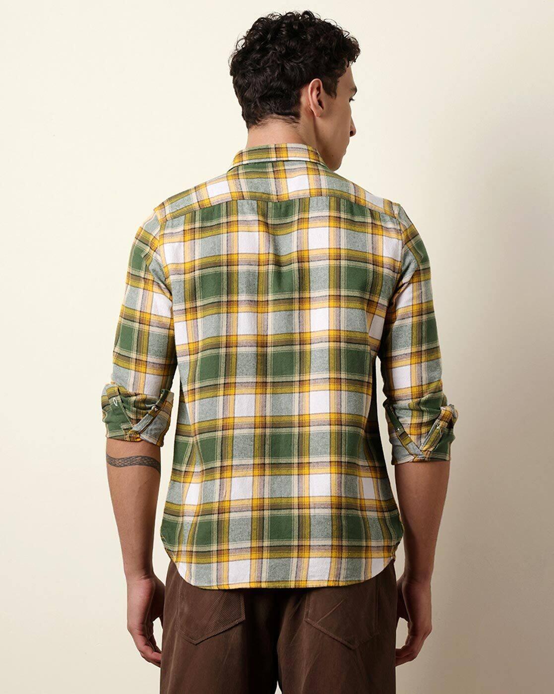 Men Cotton Checked Slim Fit F, MULTI, XL