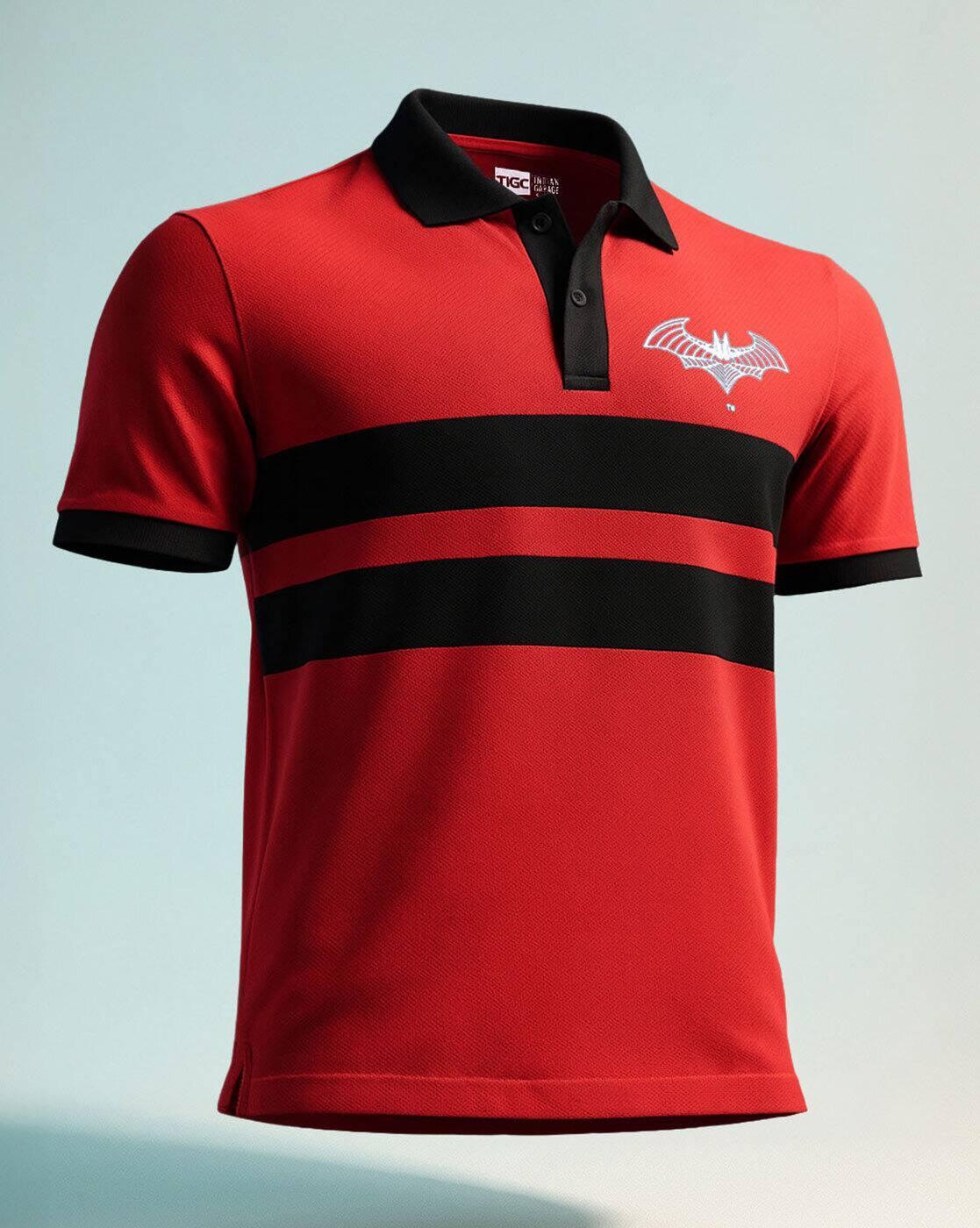Batman - Men Batman Print Regular Fit Polo T-Shirt