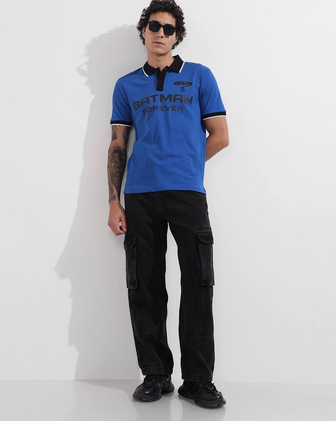 Batman - Men Batman Print Regular Fit Polo T-Shirt