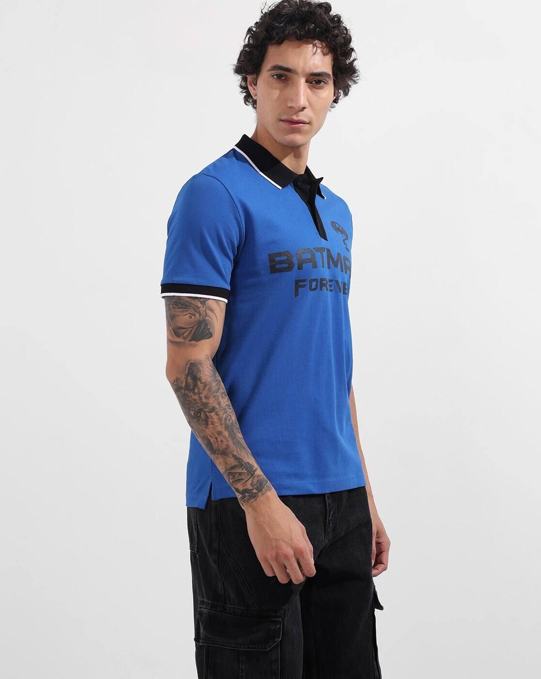 Batman - Men Batman Print Regular Fit Polo T-Shirt