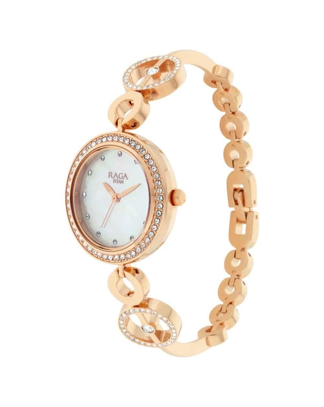 NQ2539WM03 Raga Mother of Pearl Dial Studded Watch