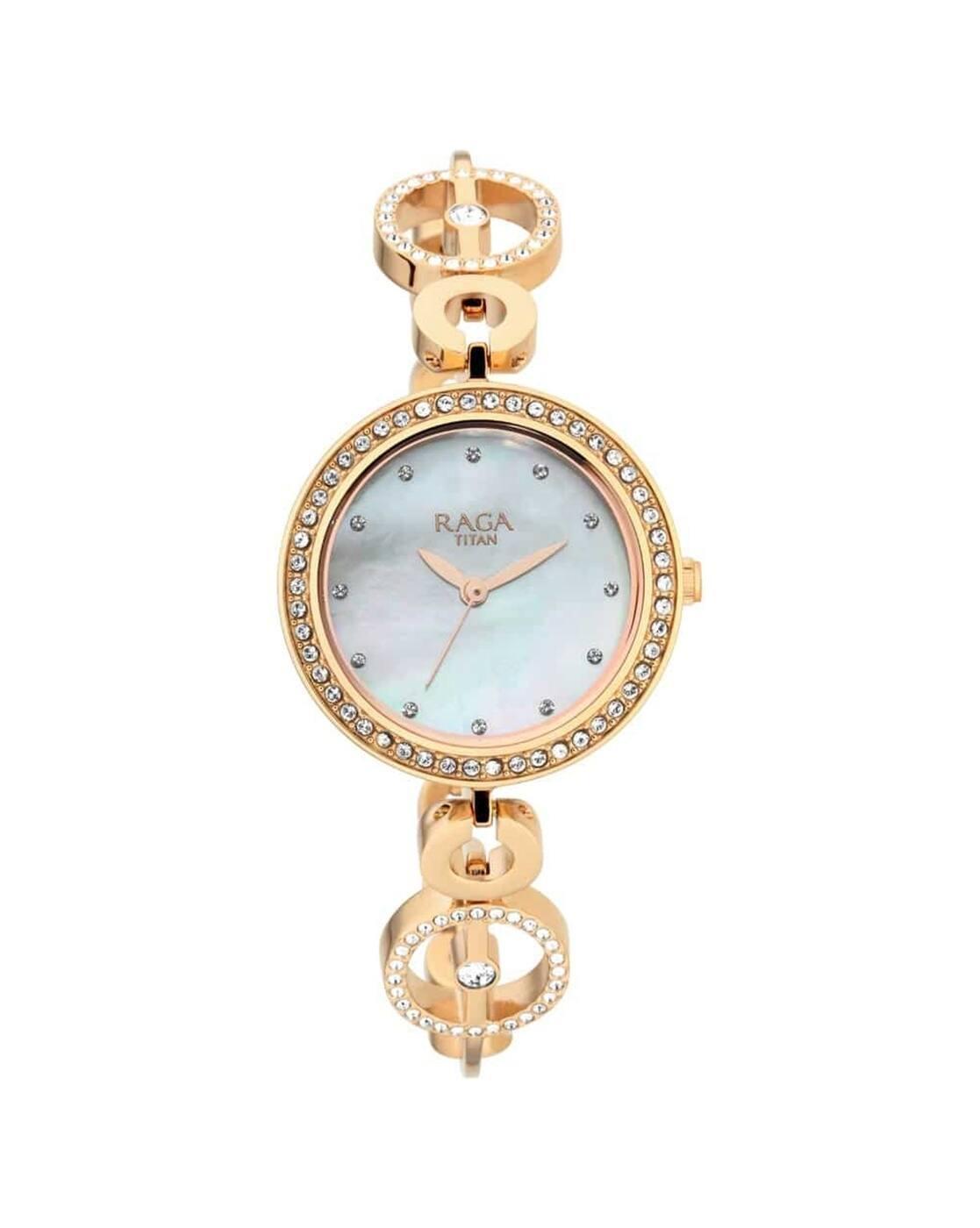 NQ2539WM03 Raga Mother of Pearl Dial Studded Watch
