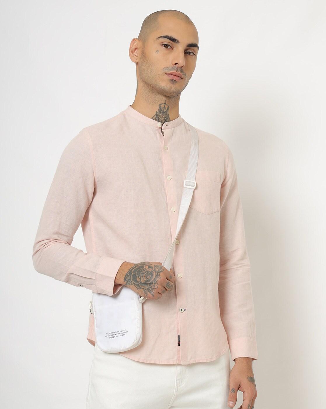 Men Self-Checked Slim Fit Shirt with Patch Pocket