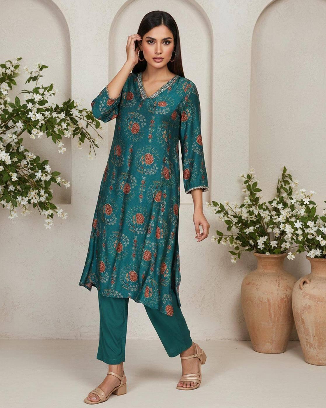 Women Printed A-Line Kurta Set