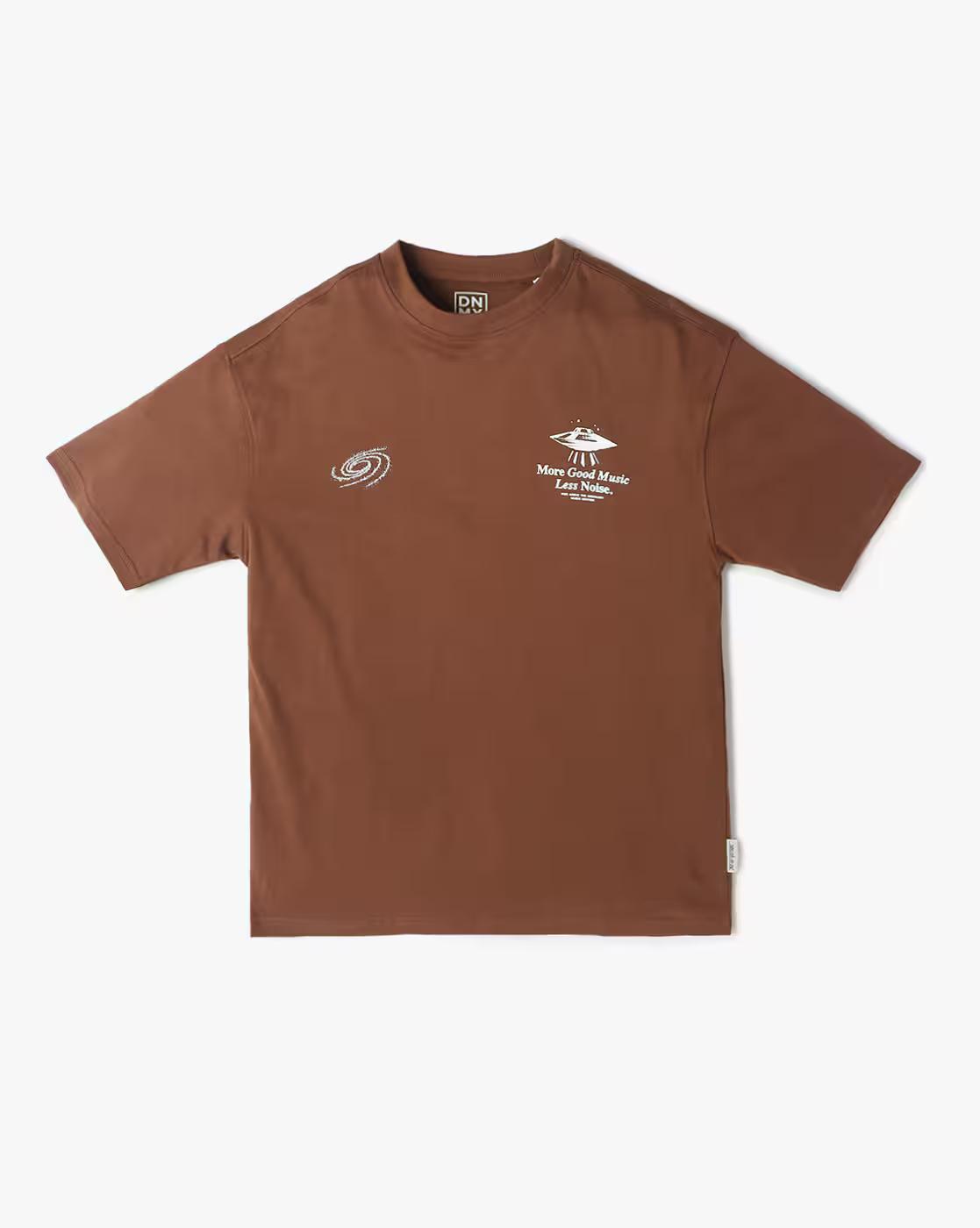 Solid TShirt with UFO prin, RUST