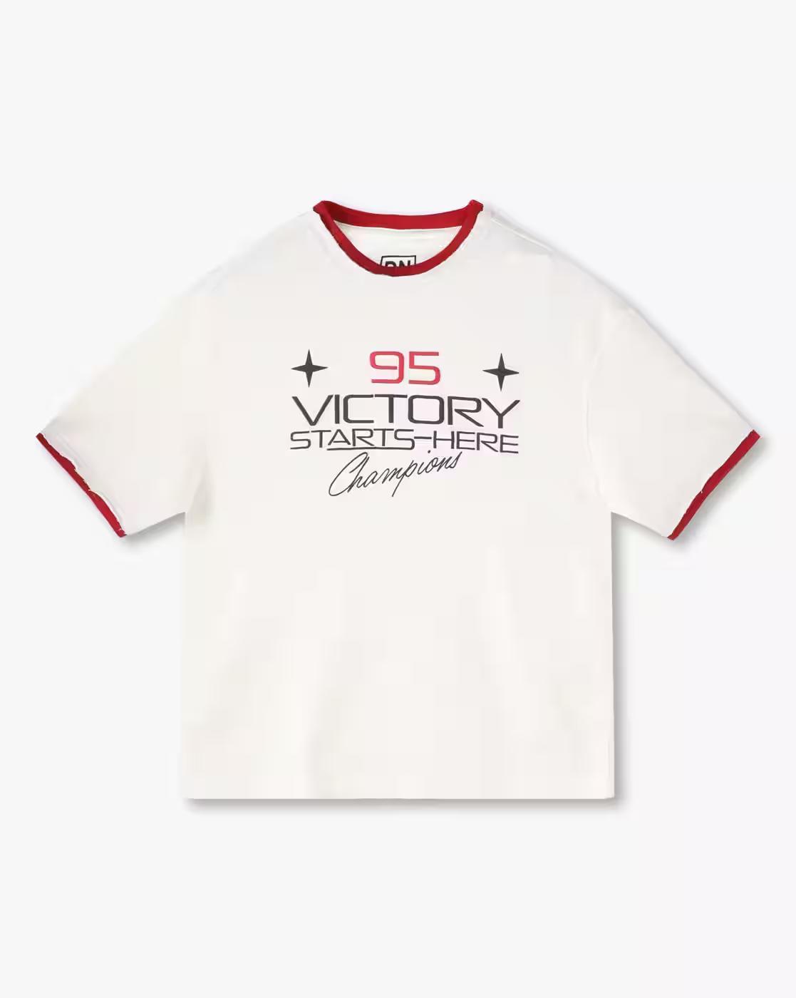 HS Boxy Ringer Tee wi, OFF WHITE, 11-12Y