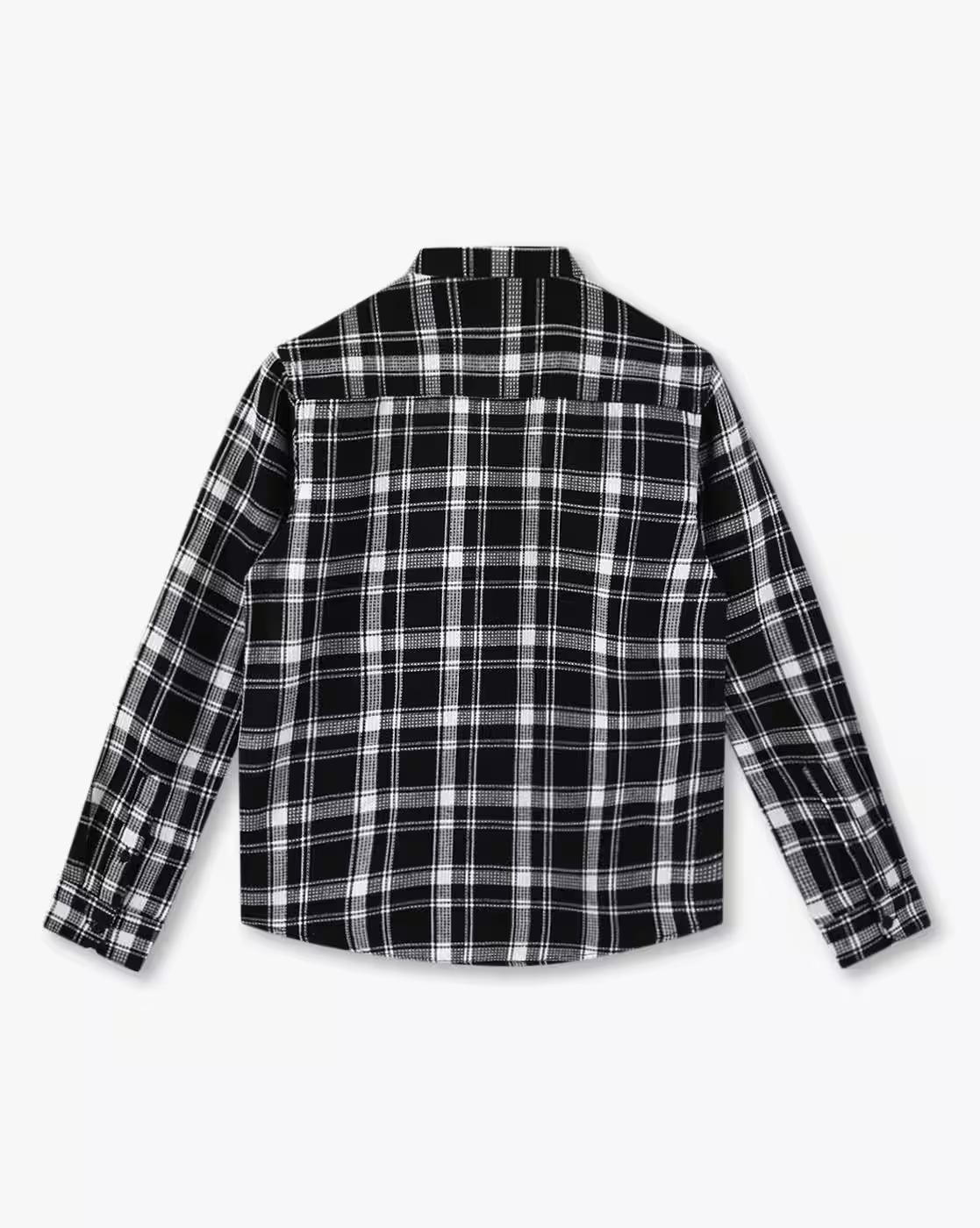 WS102 CHECKS SHIRT, BLACK, 9-10Y