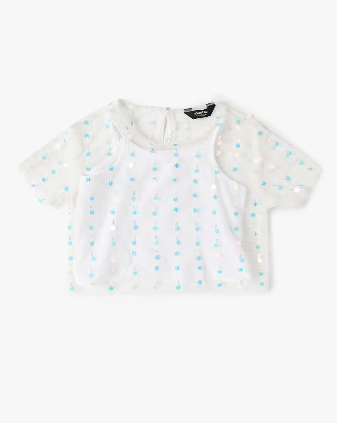 ALL OVER SEQUINS TOP, OFF WHITE, 7-8Y