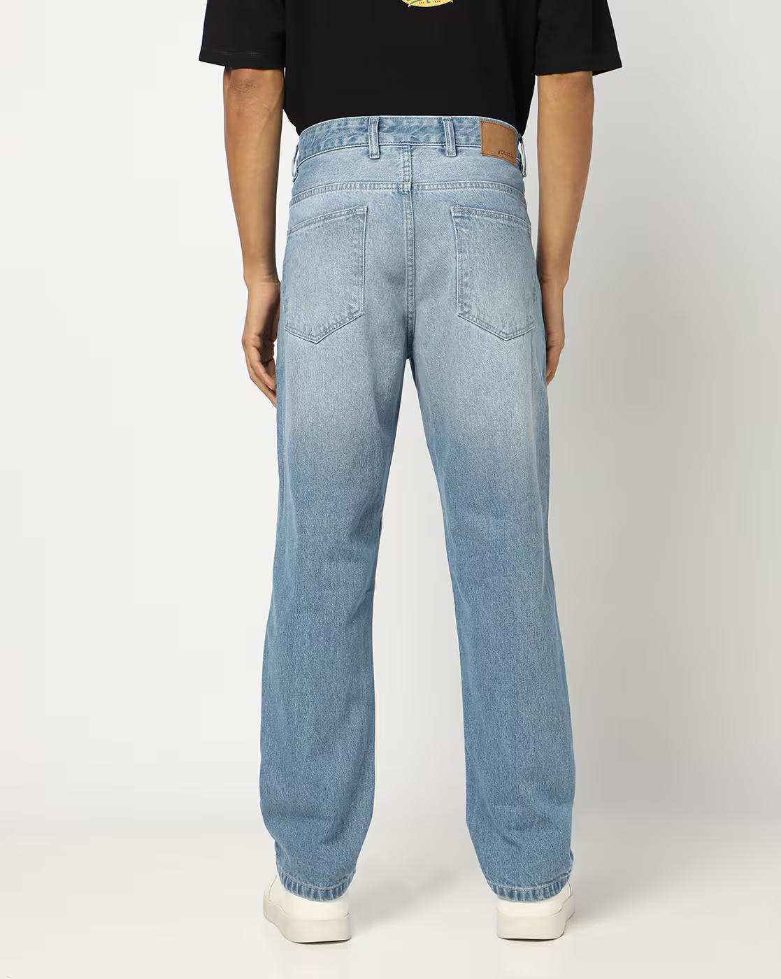 BASIC BLUE RELAXED FIT JEANS M, BLUE, 34