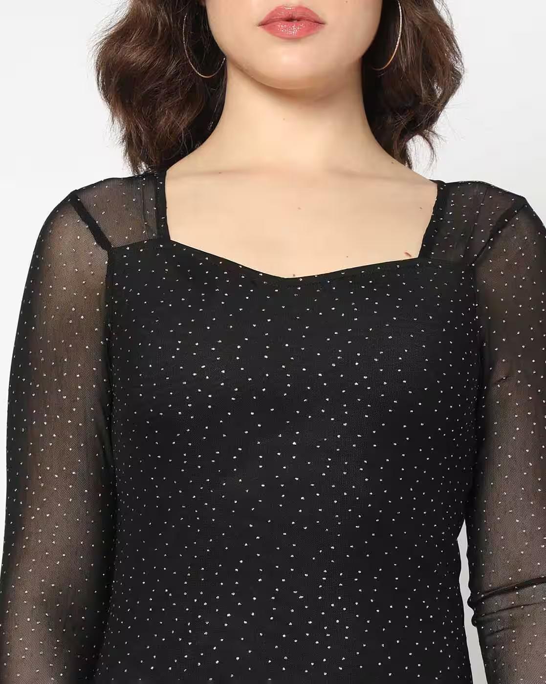 BODYCON DRESS, DARK BLACK, M