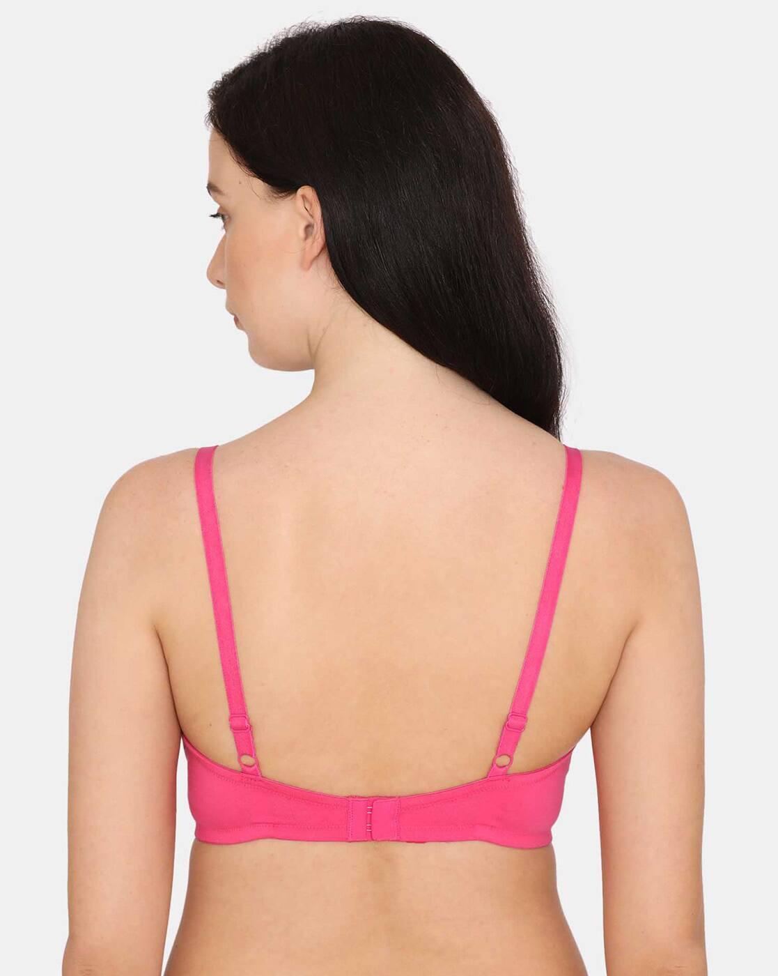Zivame Beautiful Basics Padded Non Wired 3/4th Coverage T-Shirt Bra - Fuchsia Purple