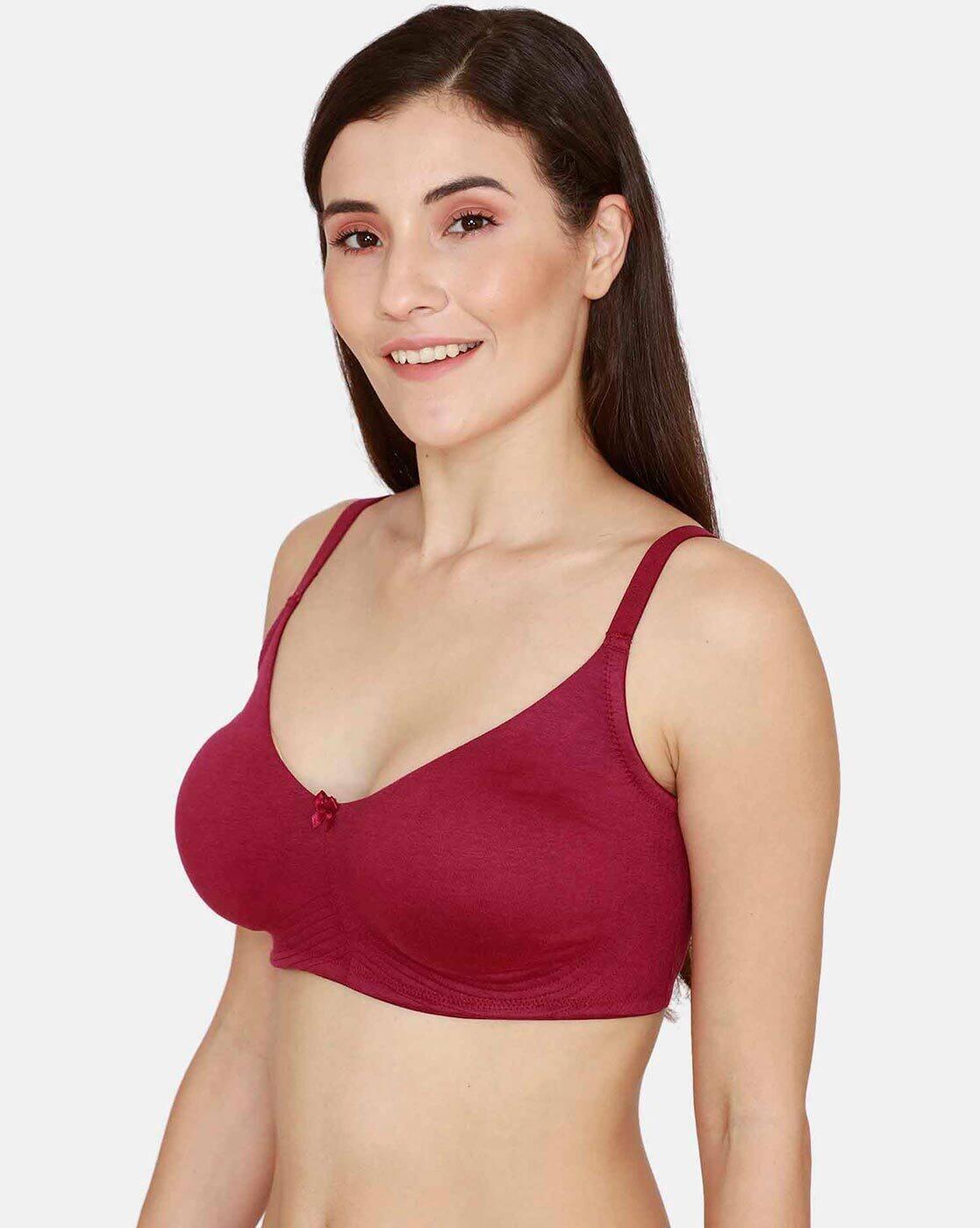 Zivame TRUE Curv Double Layered Non Wired Non Padded 3/4th Coverage Sag Lift Bra - Purple Potion