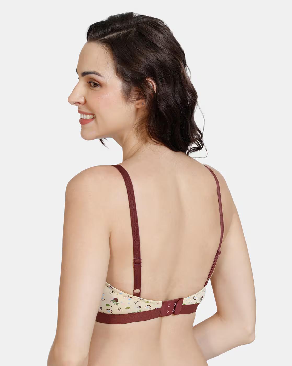 Hand Drawn Padded Non-Wired 3/4Th Coverage T-Shirt Bra