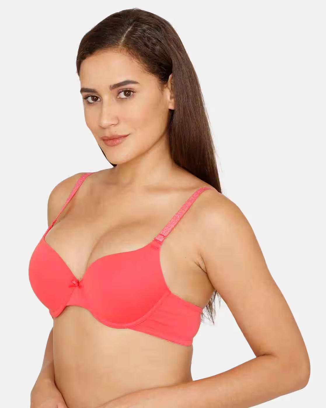 Basics Glitter Strap Push-Up Wired Medium Coverage Bra
