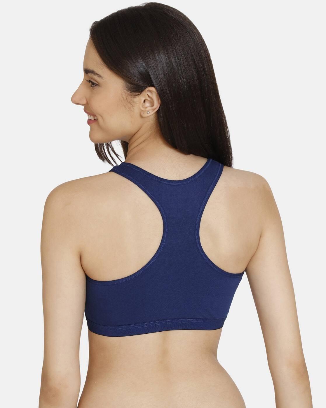 Girls Double Layered Non-Wired Full Coverage Racerback Beginner Sports Bra (Pack Of 2)